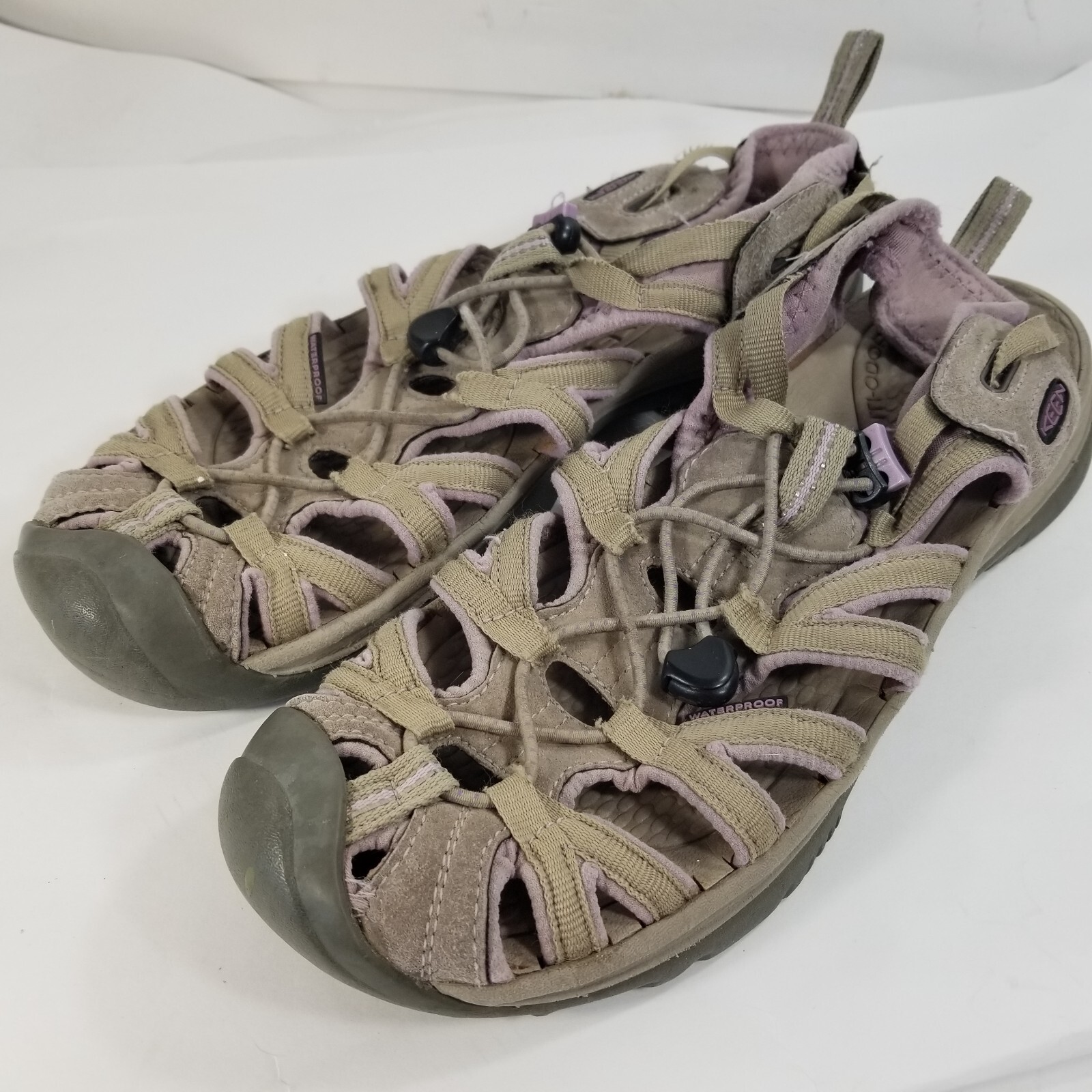 Scarpe sandali Keen outdoor con lacci elastici marrone rosa donna taglia 9