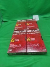 Lot Of 4 New Maxwell High Grade VHS Blank Tapes T120 6hr Factory Sealed