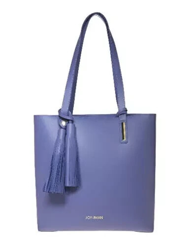 JOY IMAN Tassel Chic Leather Handbag and Leather Wristlet, Periwinkle  Medium