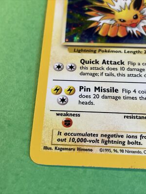 Jolteon 1999 Pokemon Jungle Holo Rare #4 PSA Authenticated 4 Card Jolteon 1999 Pokemon Jungle Holo Rare #4 PSA Authenticated 4 Card