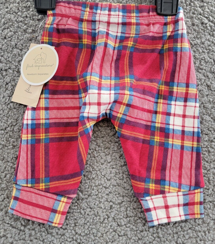 First Impressions Holly Plaid Pants Unisex Baby NB Cherry Red Elastic Waist - Bild 7 von 12
