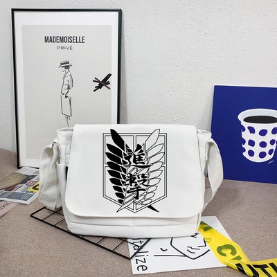 Attack On Titan Canvas Shoulder School Bag Messenger Gray Blue Backpack Anime Attack On Titan Canvas Shoulder School Bag Messenger Gray Blue Backpack Anime