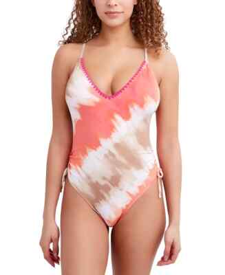 BCBGeneration L67233 Womens Pink Tie-Dyed One-Piece Swimsuit Size X-Small