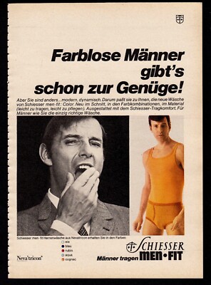 3w8251/ Dekorative Reklame von 1969   SCHIESSER Herrenunterwäsche