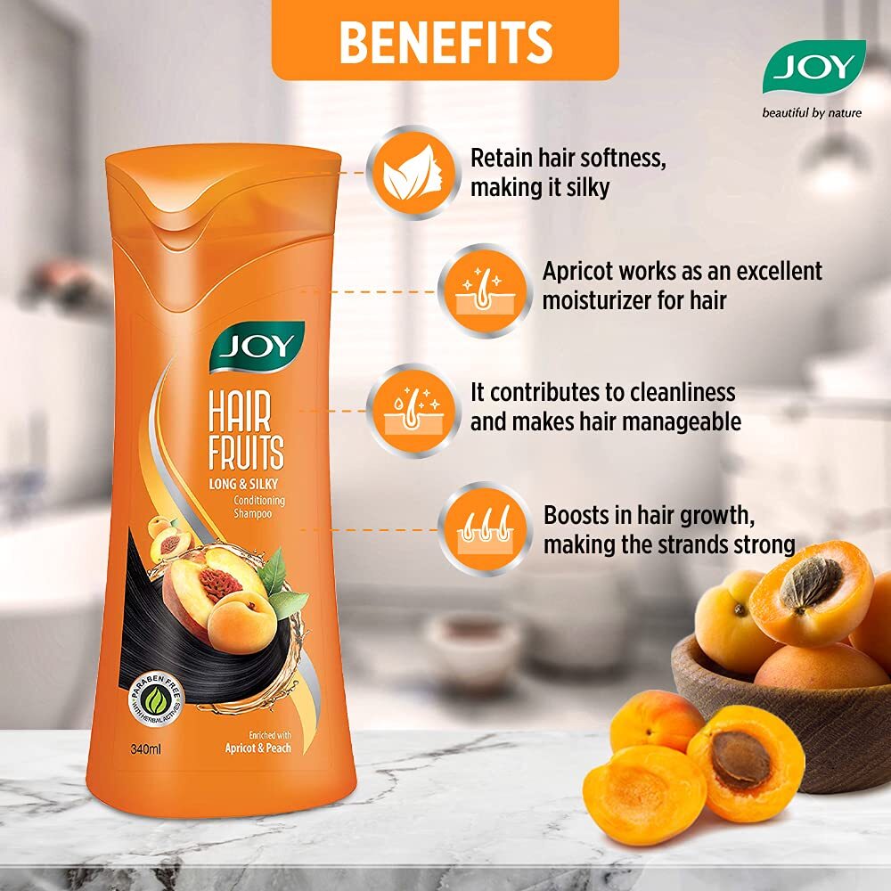 Joy Apricot & Peach Conditioning Shampoo for Growing Long & Silky