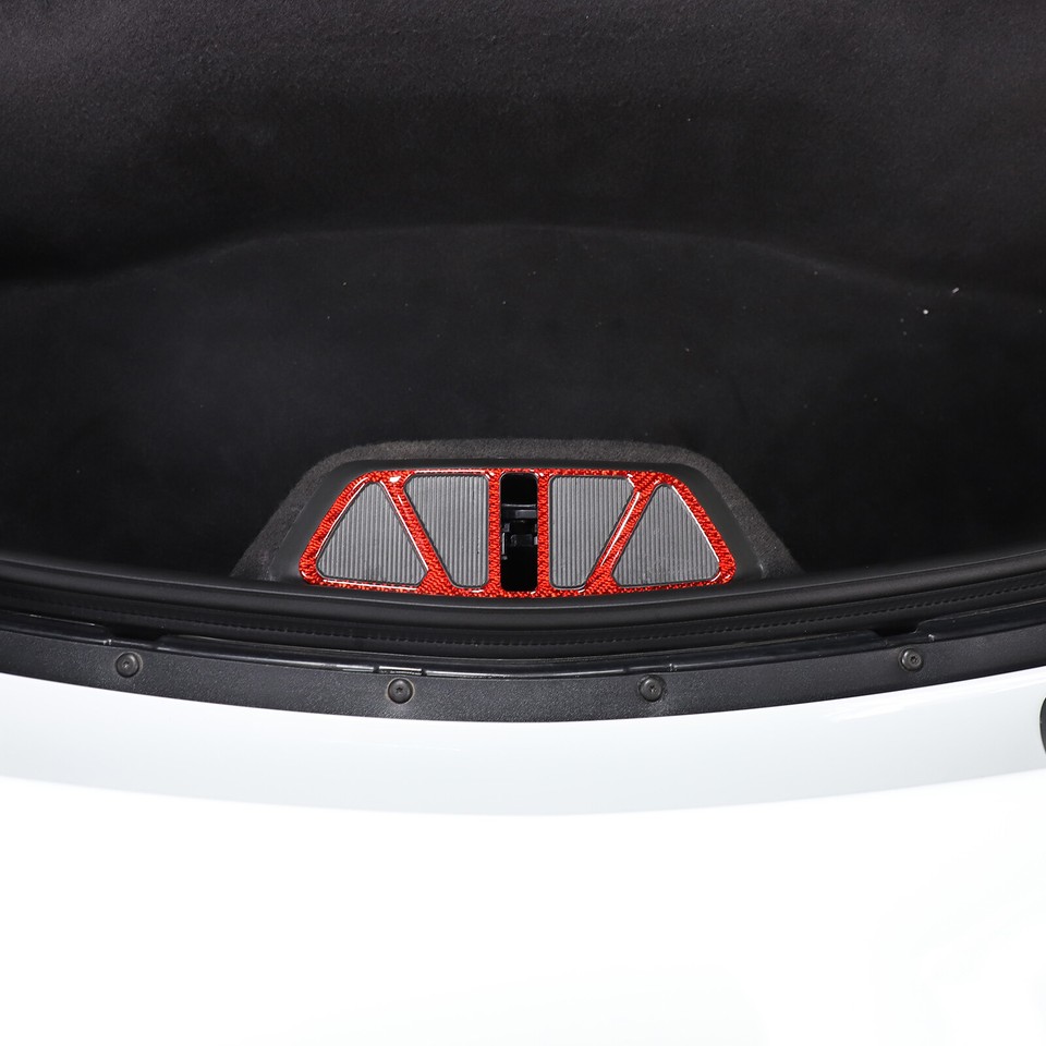 Red Carbon Fiber Trunk Lock Latch Panel Trim Sticker Fits Corvette C8 ...