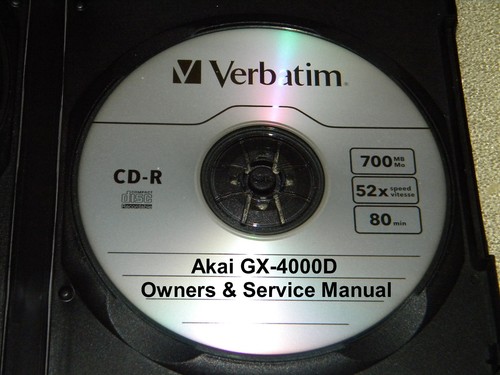 AKAI GX-4000D SERVICE & OPERATOR'S MANUAL ON A CD IN A HARD CASE FREE SHIPPING - 第 1/1 張圖片