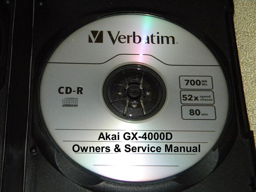 AKAI GX-4000D  SERVICE & OPERATOR'S  MANUAL ON A CD IN A HARD CASE FREE SHIPPING - Picture 1 of 1