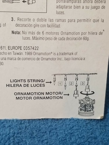 VINTAGE NOMA OrnaMotion Rotating Ornament Motor New in Package NOS - Picture 5 of 7