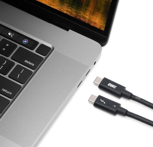 OWC Thunderbolt 4 Certified TB4 40Gbps 100W PD USB 4 Type C 6.5ft 2m Black Cable - 第 3/9 張圖片