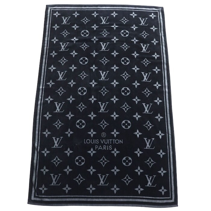 Louis Vuitton Beach Bath Towel Monogram Eclipse M73417 Cotton 
