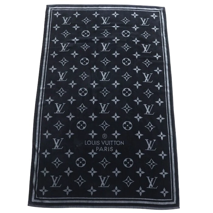 Louis Vuitton Beach Bath Towel Monogram Eclipse M73417 Cotton 