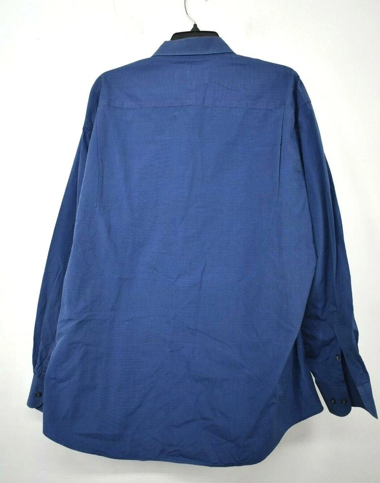 Camisas de vestir Vito Rufolo para hombre azules manga larga con botones de algodón 16 1/2 34/35 Foto 2 de 4