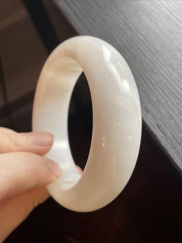 Natural Snowflake White Gemstone Bangle 54 Mm Bracelet - Picture 3 of 11