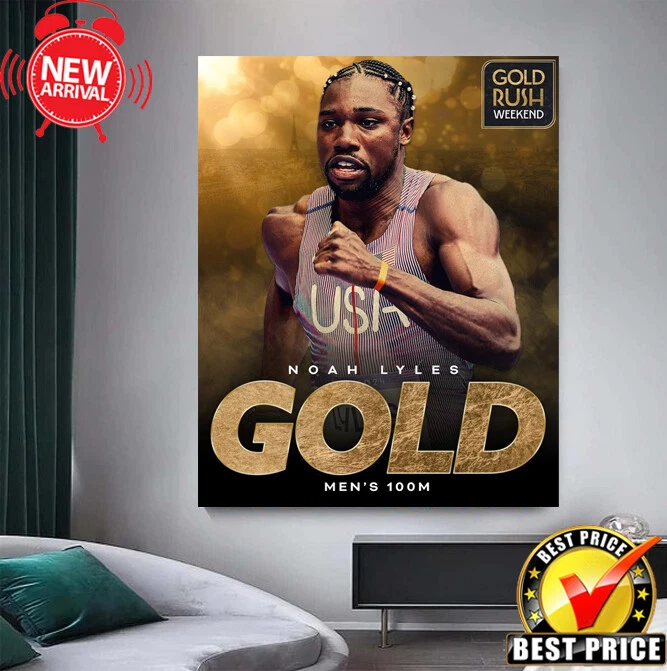 NOAH LYLES IS AN OLYMPIC GOLD MEDALIST FOR THE FIRST TIME  Poster, No-Framed