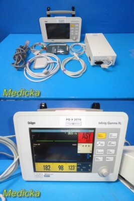 Siemens Infinity Gamma XL Monitor (CO2,NBP,SPO2,ECG,TEMP) W/ PSU & Leads ~ 37180