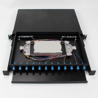 12-Port LC/FC/SC Fiber Optic Terminal Box 1U Rack Optical Distribution Frame - #