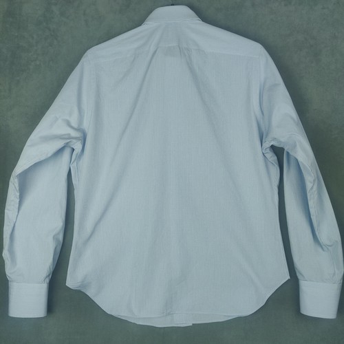 Hamilton Mens Dress Shirt 15.5-32/33 Blue Check Pima Cotton Spread Collar - Picture 4 of 9