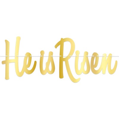 Beistle Foil He Is Risen Streamer - Easter | Party Supply | Decoration