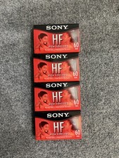 Lot of 4 New Sony HF 60 Minute Blank Audio Cassette Tapes: High Fidelity C60HFR
