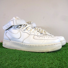 NIKE Trainers Size 8 Mens Air Force One White Mid-Top Casual Basketball Shoes