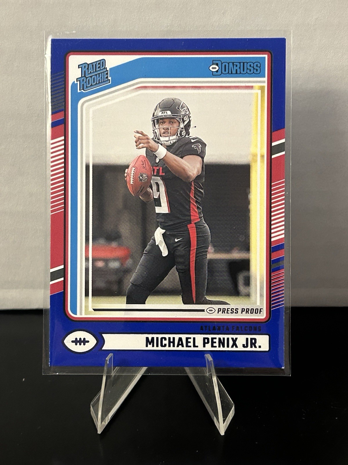 2024 Panini Donruss - Rated Rookie Michael Penix Jr. #308 Blue Press Proof (RC)