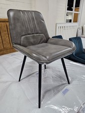 New 4 x Real Leather Vintage Khaki Mustang Dining Chairs *Barker & Stonehouse*