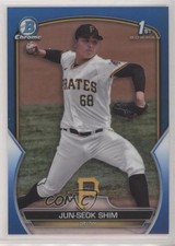 2023 Bowman Chrome Prospects Blue Refractor 99/150 Jun-Seok Shim #BCP-153 1ha9