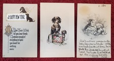 3 VTG Dachshund Postcards