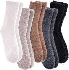 Womens Fuzzy Slipper Socks Super Soft Microfiber Fluffy Cozy Winter Warm Fuzzy C