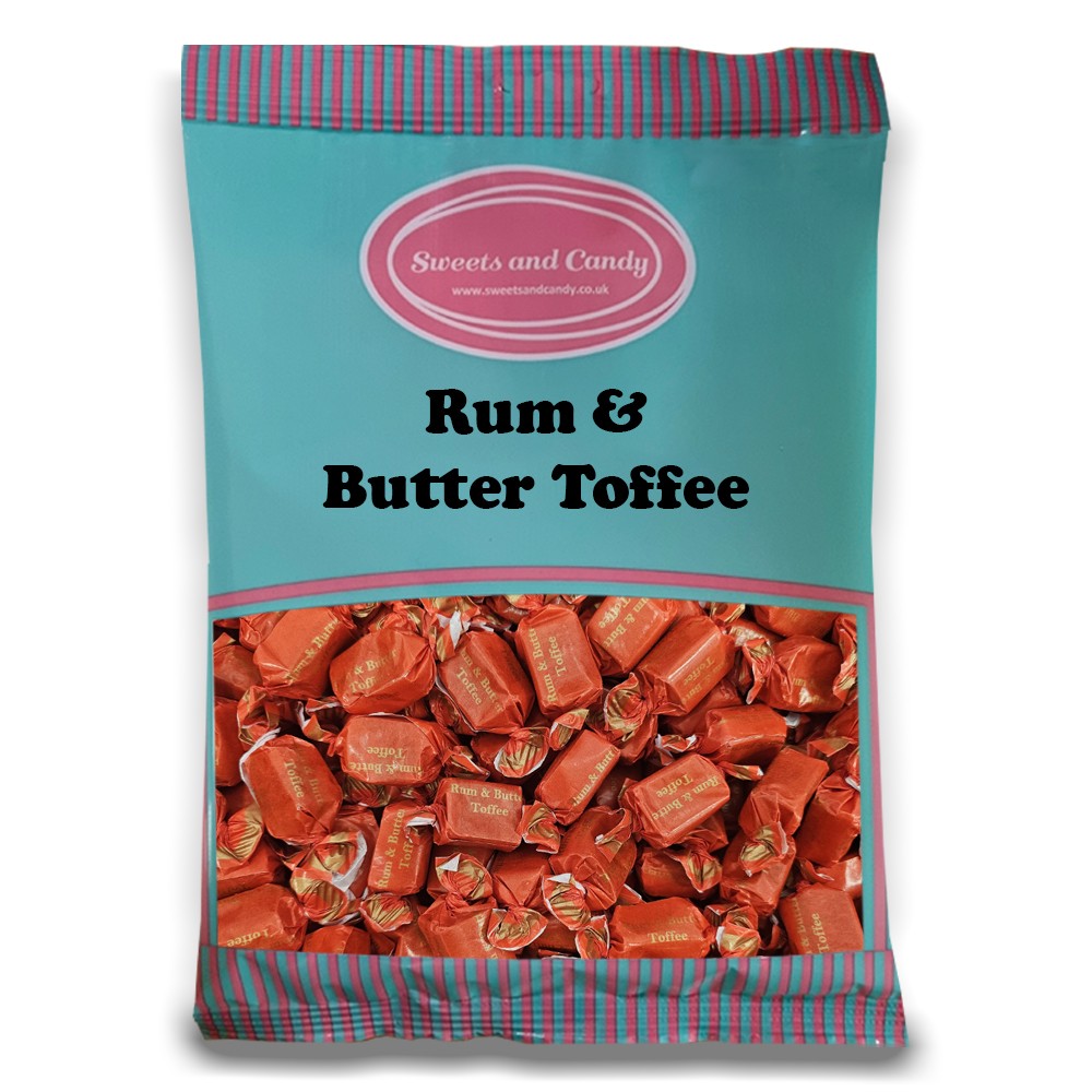 Rum and Butter Toffee 1Kg - Individually Wrapped Creamy Rum and Butter Toffees