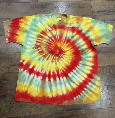 Vintage 90s Anvil Tie-Dye Blank Single Stitch T-Shirt Made In USA XL Hippie