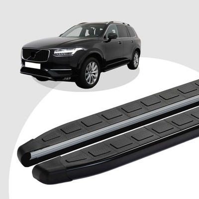 Trittbretter passend für Volvo XC90 ab 09/2014 (Model: DOLU, Farbe: Schwarz) mit
