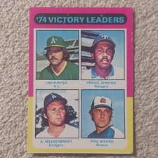 Topps 1975 '74 Victory Leaders #310 Messersmith Hunter Jenkins Niekro