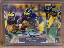 Taylor Lewan Signed 2014 Upper Deck#57 Michigan Rookie Card Titans. rookie card picture