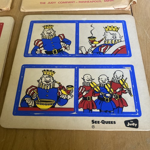 Lot of 3 Vtg Judy Wooden Tray Puzzle See Quees Nursery Rhymes In Original Sleeve - Picture 2 of 13