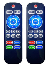 2PC Backlit Remote for Roku TV TCL/Hisense/Philips/Onn/Element/Sharp/Westinghous