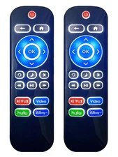 2PC Backlit Remote for Roku TV TCL/Hisense/Philips/Onn/Element/Sharp/Westinghous