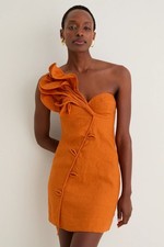 FARM RIO Flower Mini Dress Orange Size Medium NWT