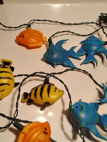 Vintage Retrò Camper Rimorchio Soffiatore Pesce Tropicale Stringa Luci 10 Luci - Foto 3 di 15