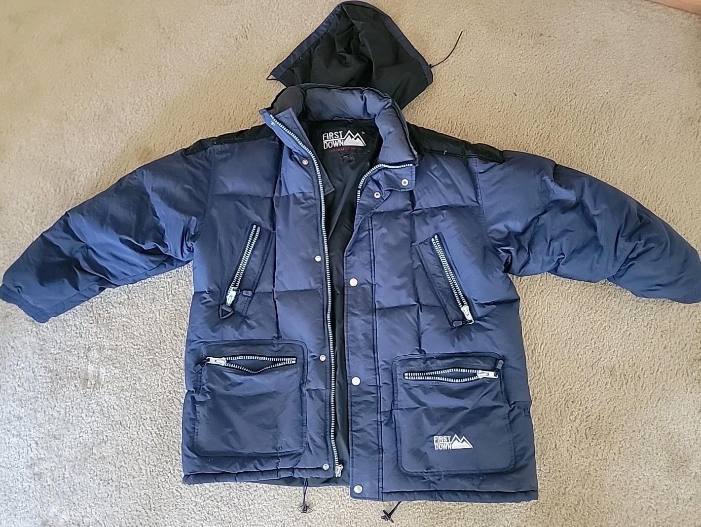 XXL First DOWN PUFFER JACKET Defective Zipper SEE… - image 1