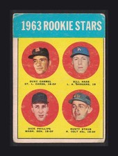1963 Topps ROOKIE STARS Rusty Staub, Dick Phillips, Bill Haas FAIR-GOOD