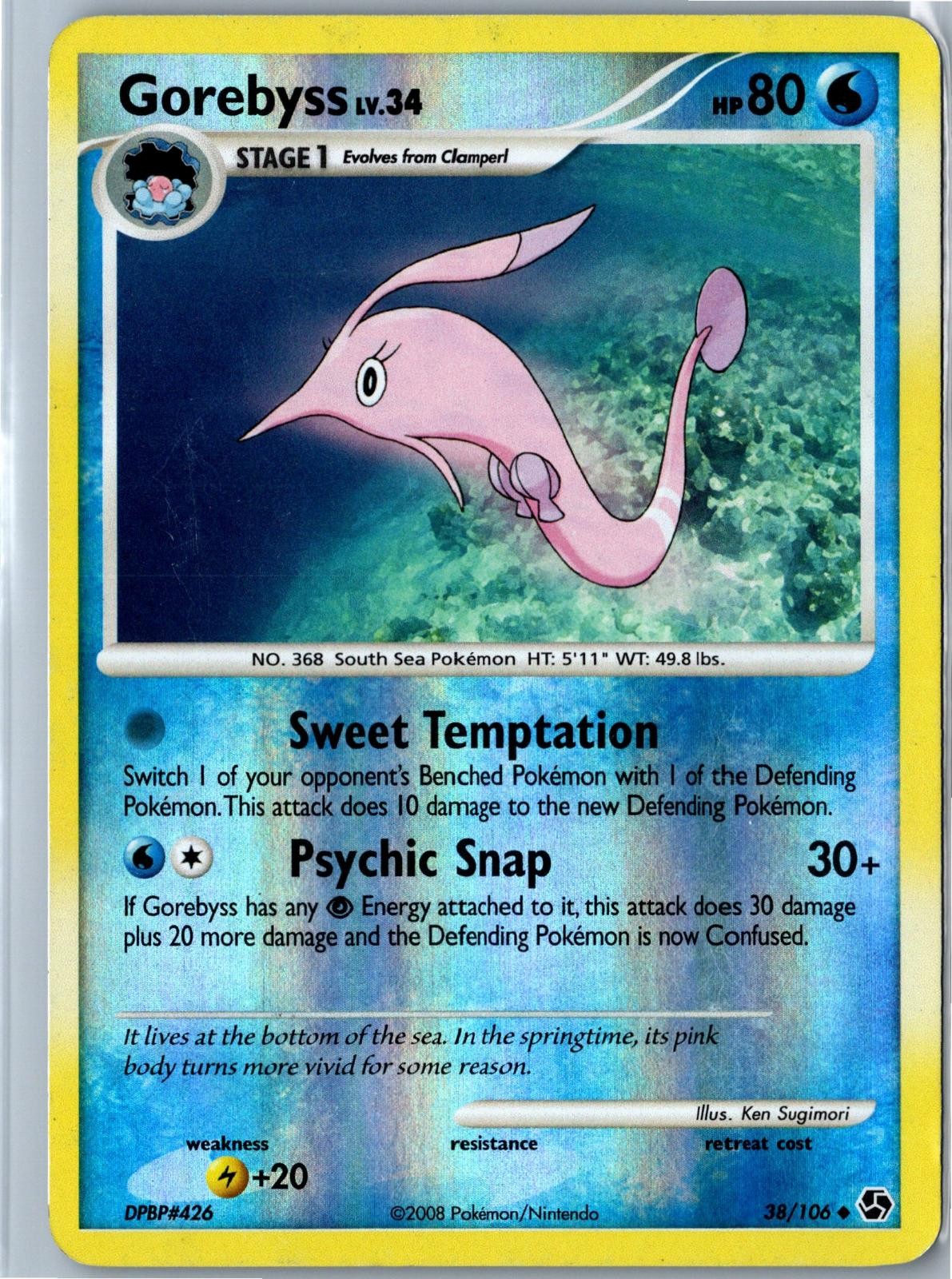 Gorebyss Great Encounters 38/106 Uncommon Reverse Holo HP - Pokemon Card