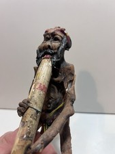 TRIBAL MAN PLAYING INSTRUMENT ORNAMENT FIGURE STATUE DECORATION DECOR AFRICA