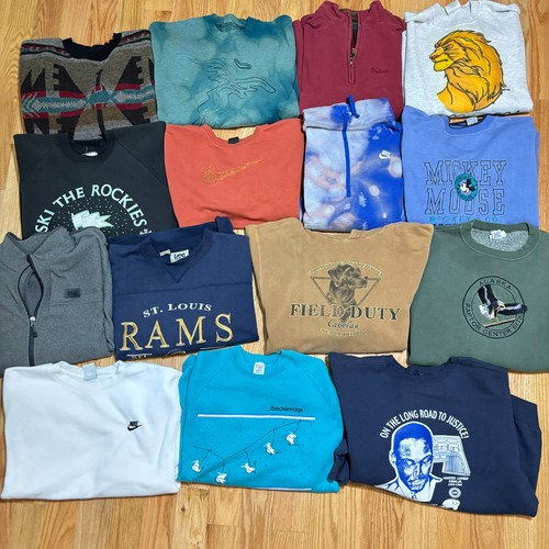 VTG 90s Crewneck LOT 15 Sweatshirt Hoodie Long Sleeve Shirts Bundle S-XL Multi - Picture 11 of 18