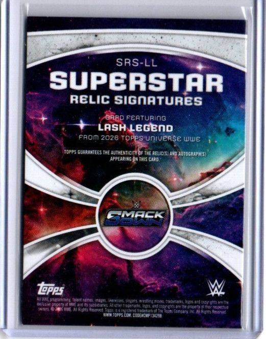 2026 TOPPS UNIVERSE WWE LASH LEGEND SUPERSTAR RELIC SIGNATURES AUTO # 06/50 view 2