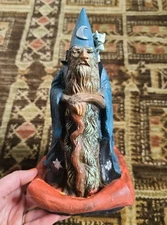 VTG 90s Merlin Wizard & Cat Halloween Blow Mold Decoration Paper Magic Group 10"