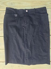 Ralph Lauren Black Cotton Pencil Skirt Mid Length Horseshoe Charm Sz 10