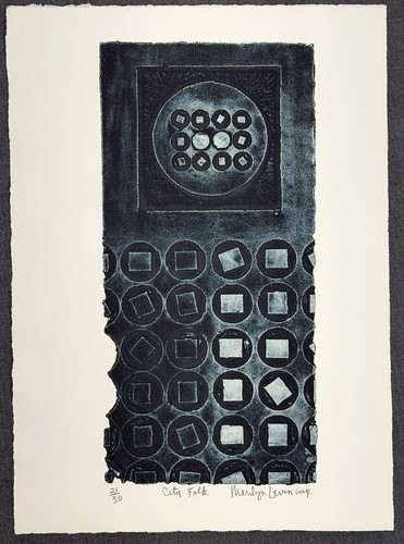Marilyn Levin Schechter City Folk 1979  Signed Etching, with Aquatint - Picture 2 of 4