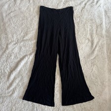 BRYN WALKER WOMENS 100 COTTON Gauze Black Wide Leg Pant Sz Medium